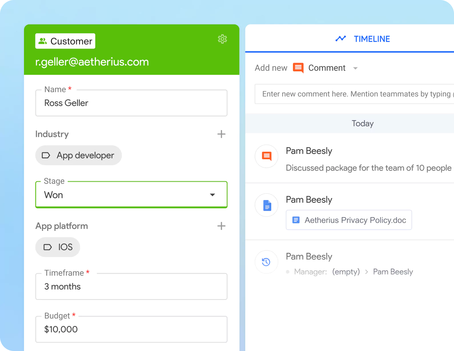Contacts organization