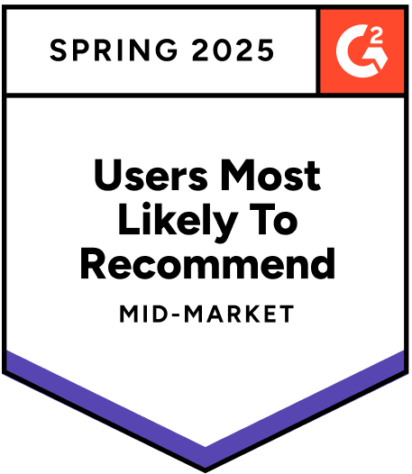Users Most Likely to Recommend MID-MARKET, spring 2025